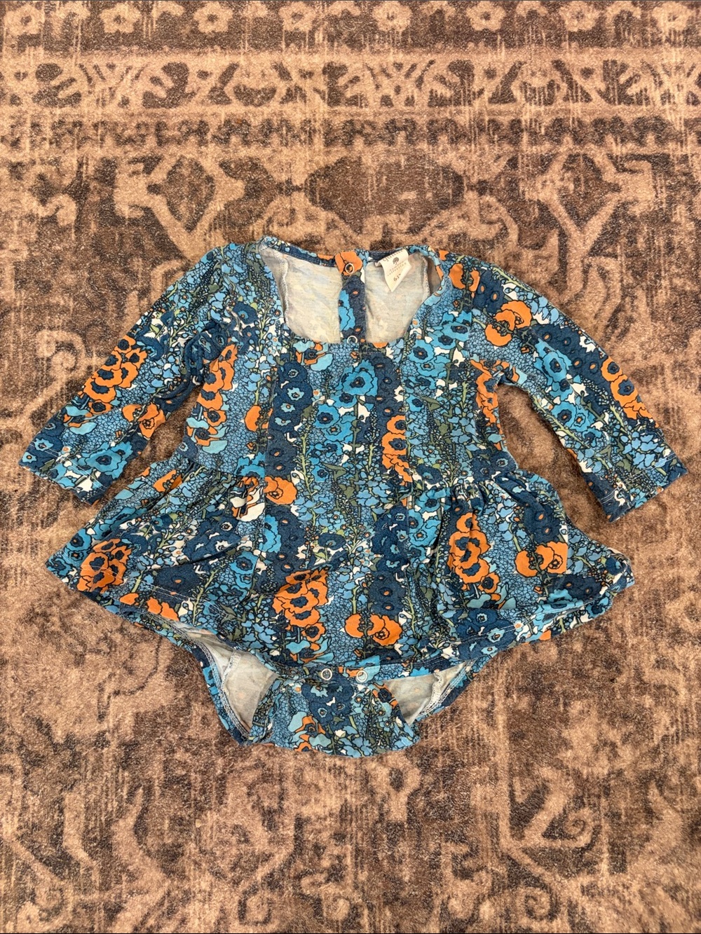 kate quinn Blue and Orange Floral One-Piece